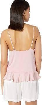 NWT Josie Natori Sweet Street Pink Cami with Peplum 99320