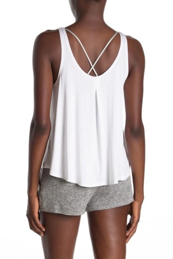 NEW honeydew Aubrey M Swing Cami Tank 57114 White Gray 99322