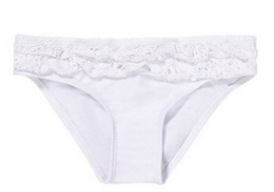 NWOT PIlyq 6 Girls White Love Ruffle Eyelet Lace Bikini Bottom 99324