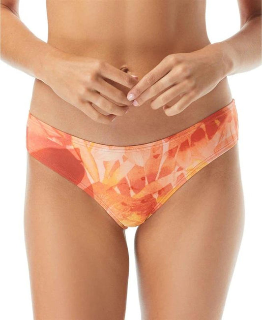 NWT Vince Camuto Papaya Rainforest XS Orange Ruched Cheeky Bikini Bottom #99349