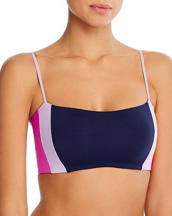 NWT L Space Rebel Heart S Color Block Halter Bikini Swim Top #99353