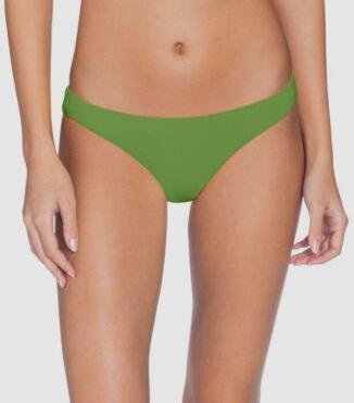 NWT Robin Piccone Solid Green M Side Tab Cheeky Bikini Swim Bottom #99356