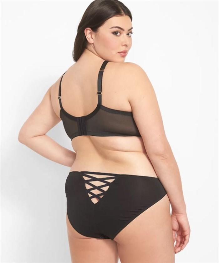 NWT Cacique 40C Lace High-Neck Lightly Lined French Balconette Bra Black #99358