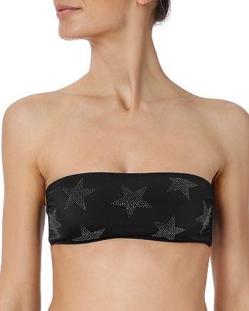 NWT Stella McCartney Studded Stars XS Black Bandeau Bikini Swim Top #99384