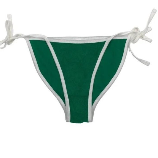NEW American Apparel M Green White French Terry Cloth String Bikini Bottom 99398