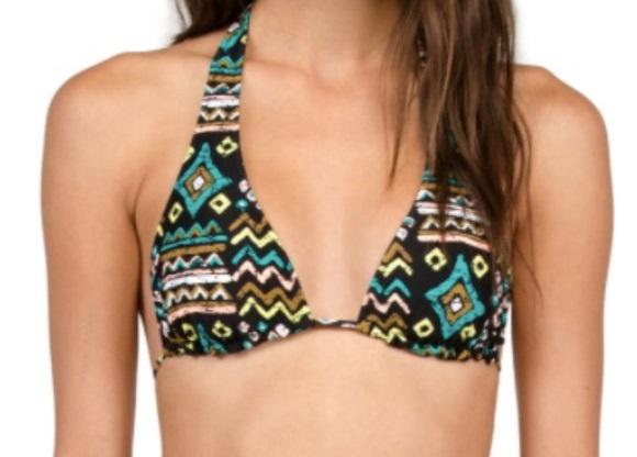 NWOT Volcom Tribal Instinct S Reversible Triangle Bikini Swim Top #99298