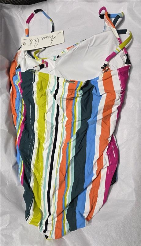 NWT Anne Cole Maillot SZ 12 Striped Classic One-Piece Swimsuit #99425