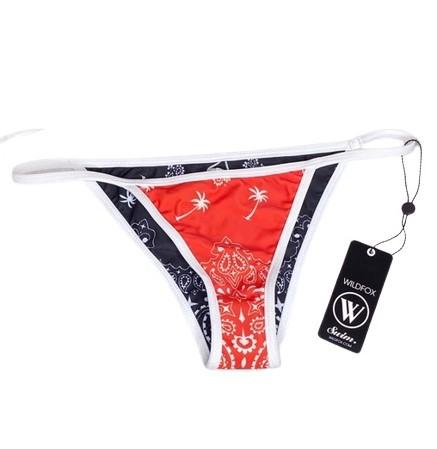 NWOT Wildfox La Bandita L Reversible Cheeky Bikini Swim Bottom #99625