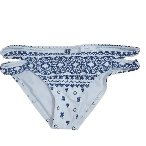 NWOT Splendid Boarder Stripe S White Double Strap Bikini Swim Bottom #99634