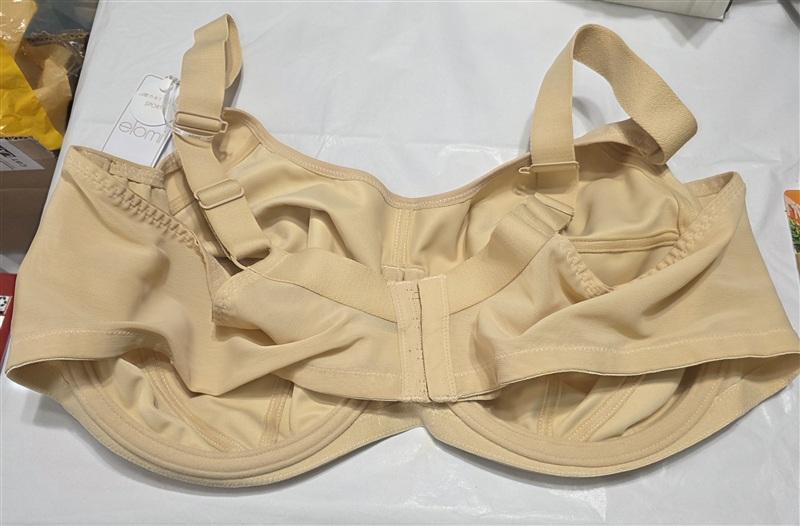 NWT Elomi 46D USA Energise Underwire Sports Bra with J Hook EL8041 Beige 99660