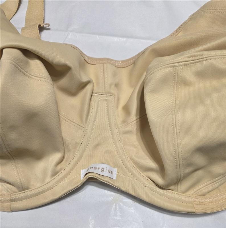 NWT Elomi 46D USA Energise Underwire Sports Bra with J Hook EL8041 Beige 99660