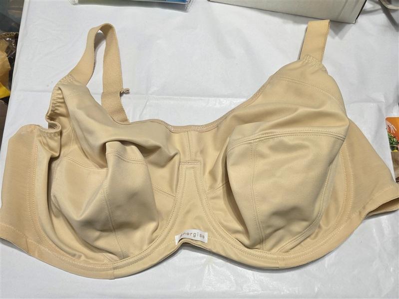 NWT Elomi 46D USA Energise Underwire Sports Bra with J Hook EL8041 Beige 99660