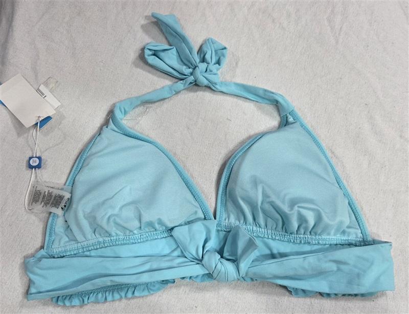 NWT Bleu Rod Beattie Rouge SZ 14 Solid Banded Halter Triangle Bikini Top #99682