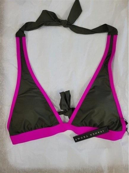 NWOT Ivanka Trump Olives Of Plenty S Green Triangle Halter Bikini Swim Top 99684