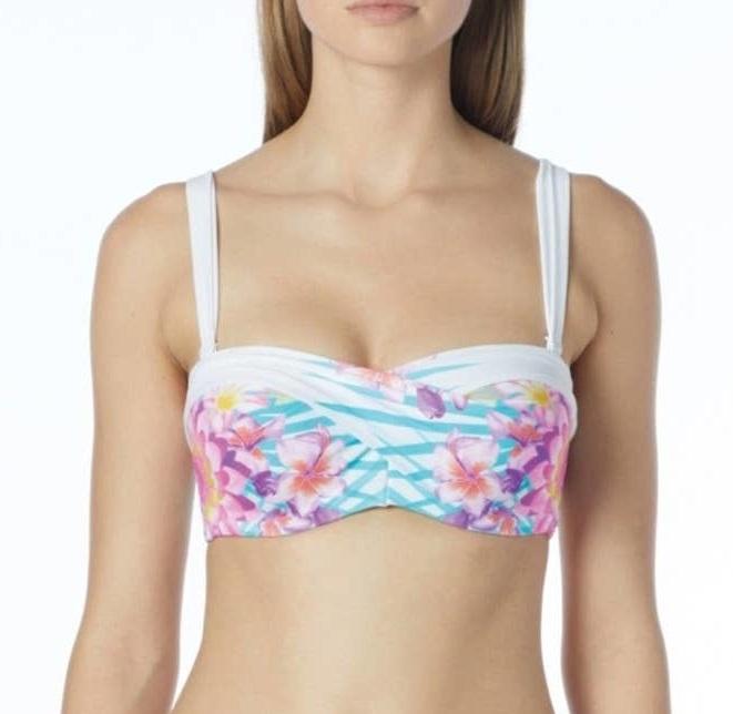 NWT Coco Reef Tropical Escape 32/34D Underwired Bandeau Bikini Swim Top #99710