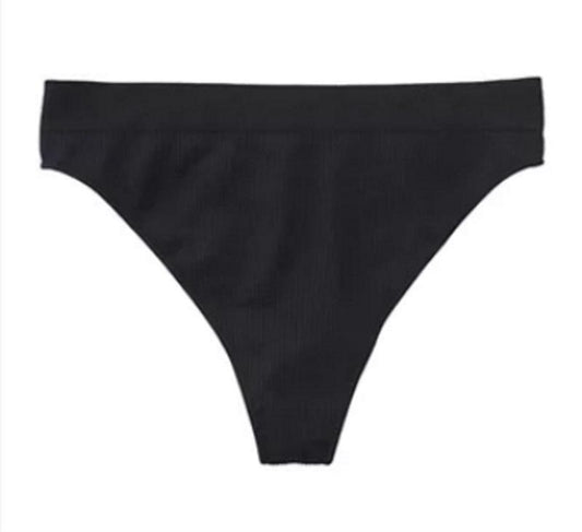 NWOT Parisian XXL Seamless Ribbed Thong Black 99734