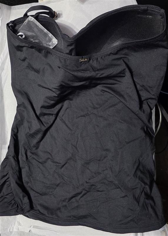 NWOT Anne Cole Live In Color M Black Twist Front Bandeau Tankini Swim Top #99752