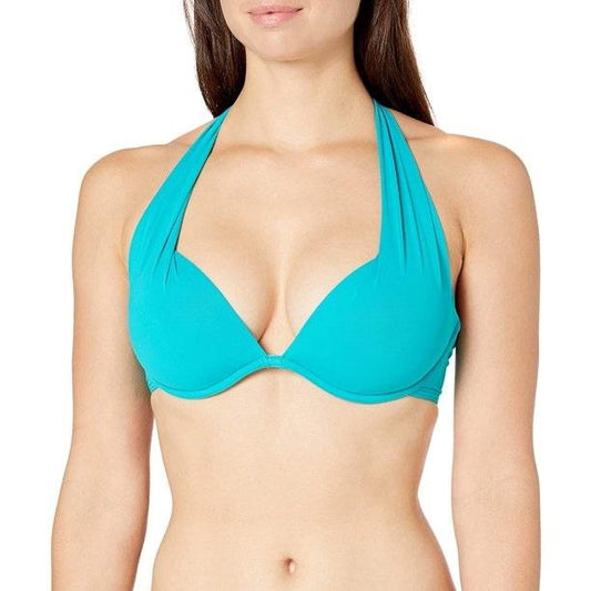 NWT Coco Reef Five Way 36/38C Teal Halter Underwired Bikini Swim Top #99755