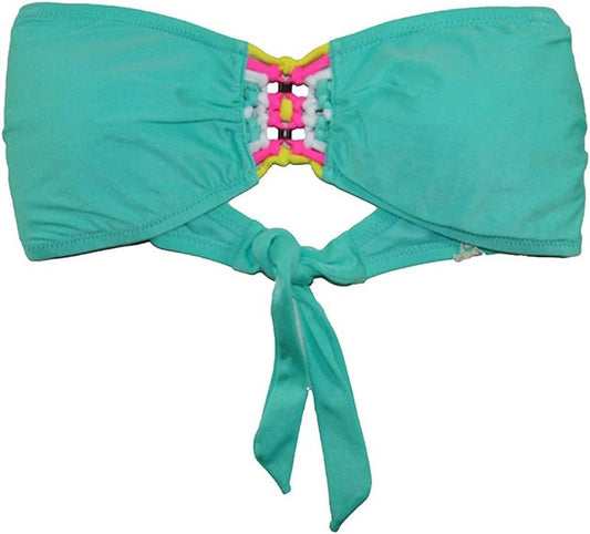NWT Jessica Simpson Love Me Knot S Mint Strapless Bandeau Bikini Swim Top #99777