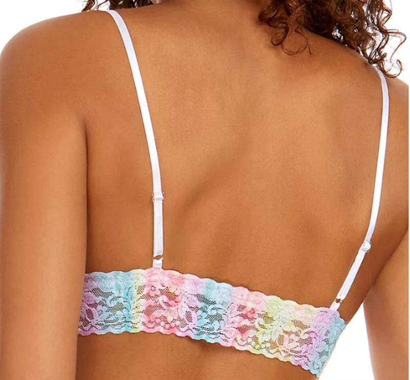 NWT Hanky Panky M Signature Lace Triangle Bralette Rainbow 99798
