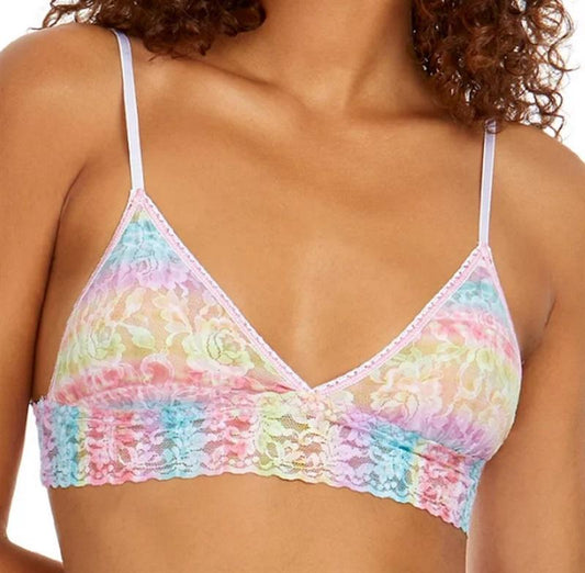 NWT Hanky Panky M Signature Lace Triangle Bralette Rainbow 99798