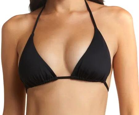 NWT Becca Color Play L Solid Black Halter Triangle Bikini Swim Top #99834