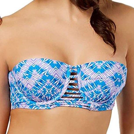 NWT Sundazed Abbi Indigo-Go 36C Tribal Underwired Bandeau Bikini Swim Top #99874