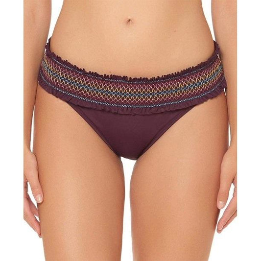 NWT Bleu Rod Beattie Burgundy Rouge SZ 6 Banded Stitch Bikini Swim Bottom #99917