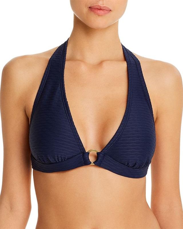 NWT Shoshanna Waterbury C Cup Solid Halter Triangle Bikini Swim Top #99921