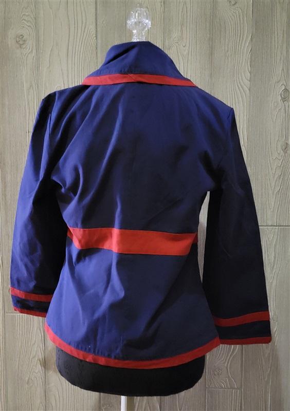 NWT Anthropologie Tulle L Navy Blue & Red Trim Blazer Jacket 99299