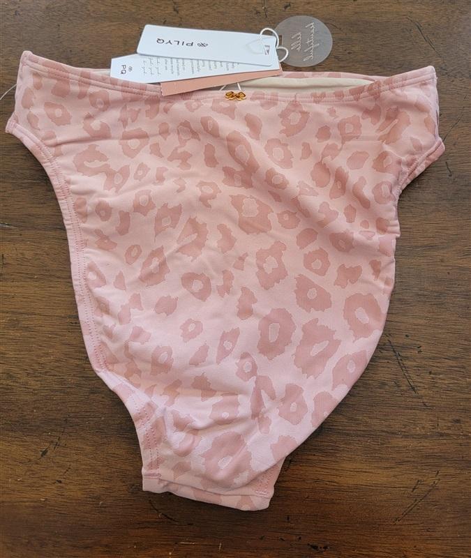 NWT Pilyq Pink Leopard S Animal Print High-Waisted Bikini Swim Bottom #99961