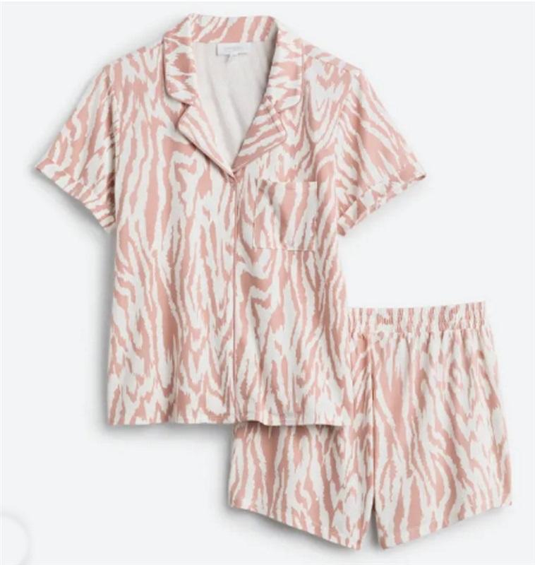 NWT Bobeau 2X Pink Tiger Stripes Pajama Shorts 92298