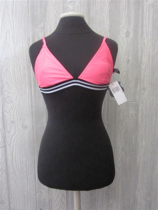NWT Route 101 Sport Coral Triangle M 61SP4167 Striped Band Bikini Swim Top 92448