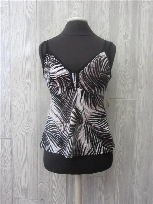 NWT Swim Solutions Structured Palm SZ 8 5513187 Tankini Swim Top #92335