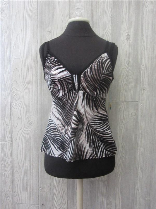 NWT Swim Solutions Structured Palm SZ 8 5513187 Tankini Swim Top #92335