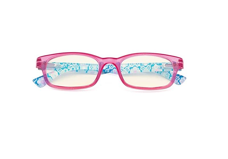 NWT CessBlue Pink Rectangle Blue Light Nerd Readers Glasses 86863