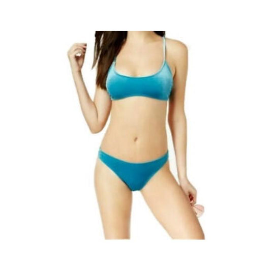 NEW California Waves Juniors LG Velvet Bikini Top & Bottom Turquoise #84460