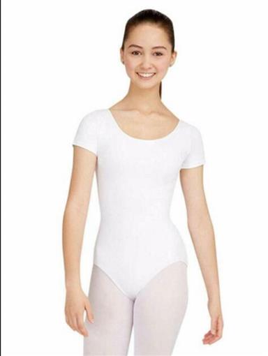 CAPEZIO Women's Short Sleeve Leotard White M 76834