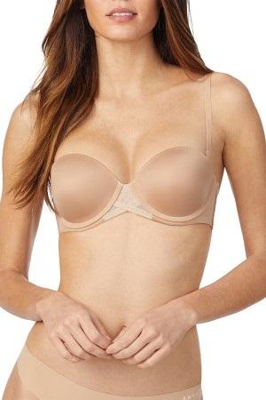NWOT DKNY 36C Litewear Convertible Strapless Bra DK4506 Beige 90654