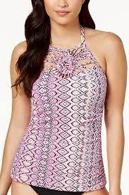 NWT Island Escape 8 Pink Cabo Sands Printed High-Neck Tankini #87255