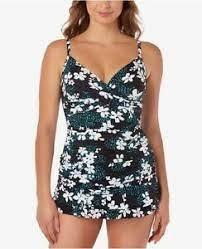 NWT Swim Solutions 6 Garden Confetti tummy control Tankini swim top 87700