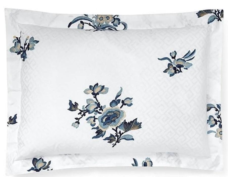 NWT Ralph Lauren Blanc Bleu Fallon Sateen King Blue & White Floral Sham #86930