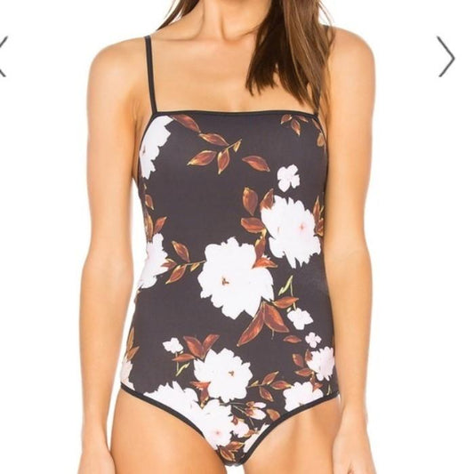 NWTD Flynn Skye XS/S Marley Stone Rose Floral Bodysuit 1PC Black Floral #84457