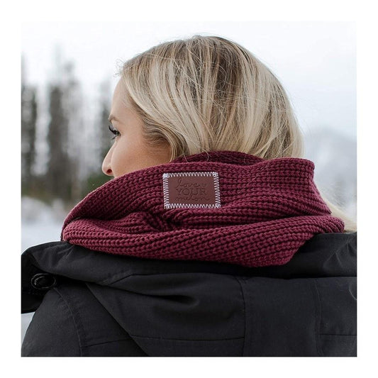 New Love Your Melon Cotton Knit Burgundy Infinity Scarf 91772