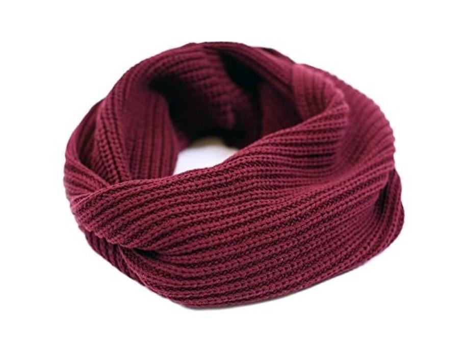 New Love Your Melon Cotton Knit Burgundy Infinity Scarf 91772