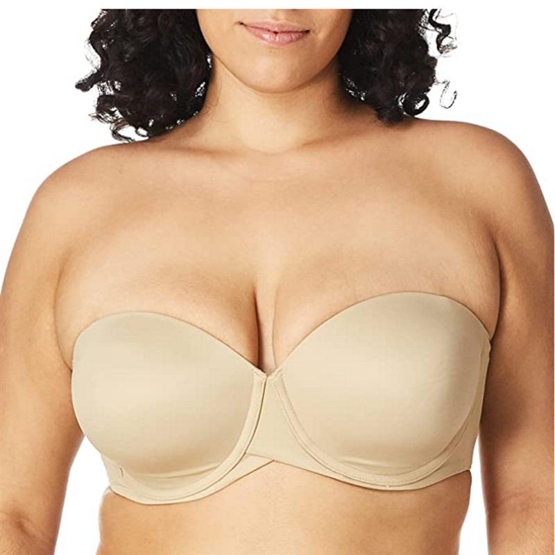NWOT Maidenform 40DD Self-Expressions Stay Put Strapless Bra SE6990 Beige 90170