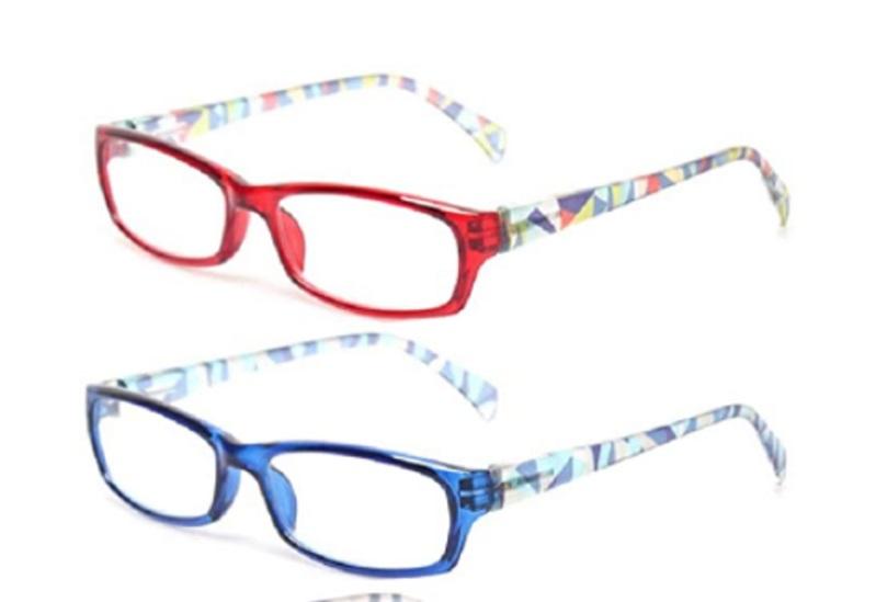 NWT NPCP 2 Pr Red or Blue Reading Glasses Readers +Cases .+75