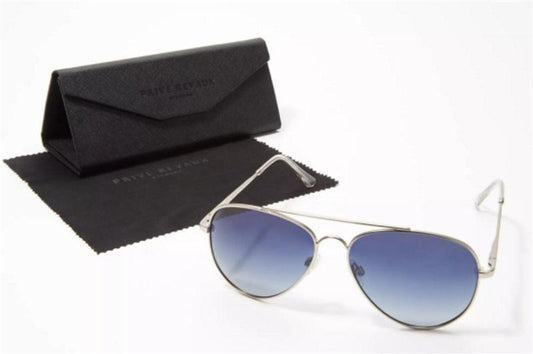 Prive Revaux Showstopper Aviator Polarized Sunglasses Silver Blue #77964