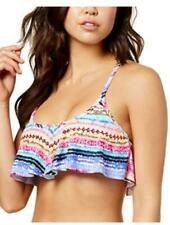 California Waves L Under The Sun Macramé Flounce Tie Dye Bikini Swim Top #86469