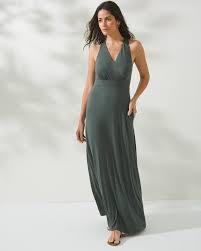 NWT Soma XXL Weekend Halter Maxi Bra Dress Olive Green #91923